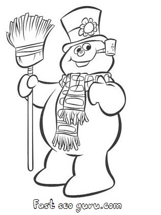 snowman colouring picture printable for kids